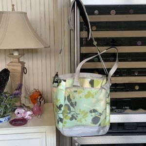 FLEURVILLE DIAPER BAG TOTE GREEN FLORAL BEAUTIFUL